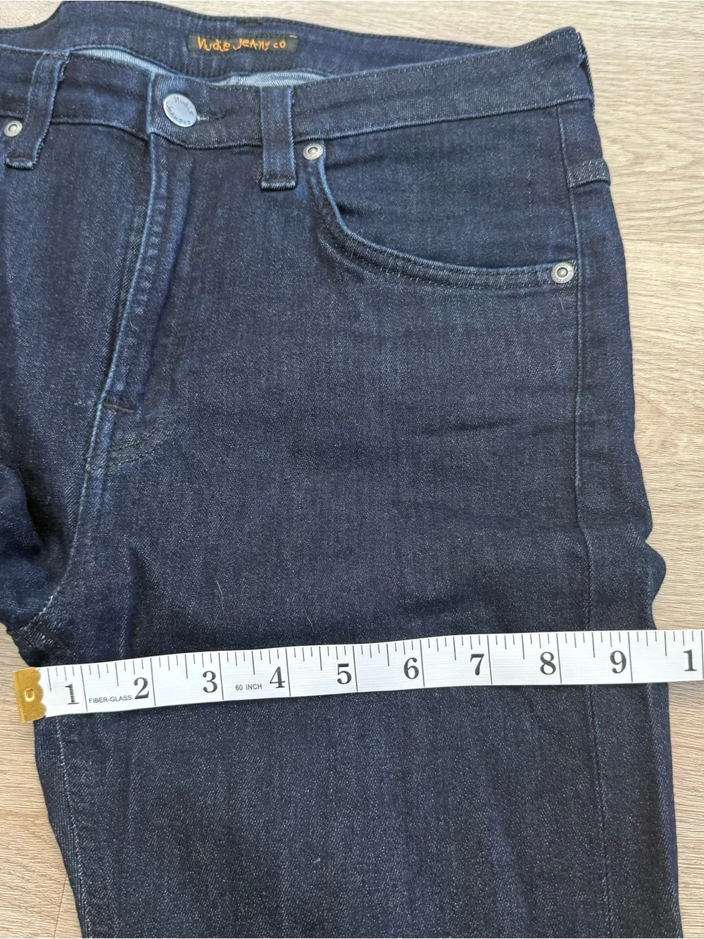 Nudie Jeans Thin Finn Indigo Dark Blue Organic Cotton  Mens Actual Size 30x31 - Picture 10 of 14